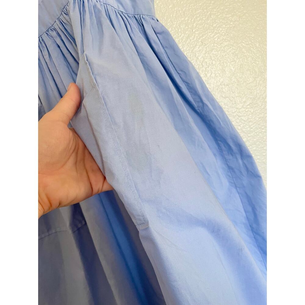 Vintage 1950s 60s Sky Blue Pinafore Apron Dress Handmade Cottagecore - Picture 7 of 10